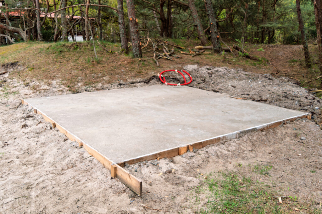 concrete base for a shed